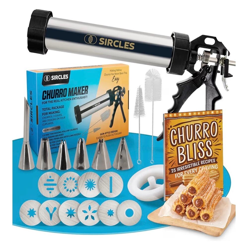 SIRCLES Churro Maker Machine Kit - Large & Durable Stainless Steel 14" (C202)